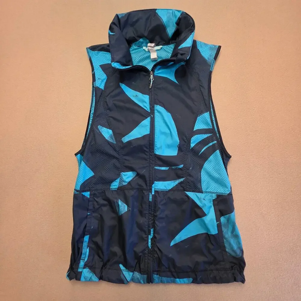 Lululemon Pack-It Sleeveless Running Vest Peacock Blue Teal Sz 6 Stowable Hood